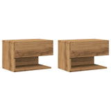 Wall-mounted Bedside Cabinets 2 pcs Artisian Oak