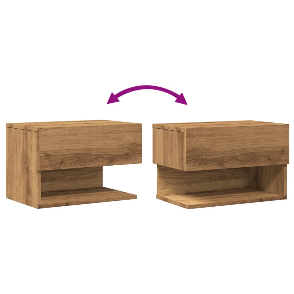 Wall-mounted Bedside Cabinets 2 pcs Artisian Oak