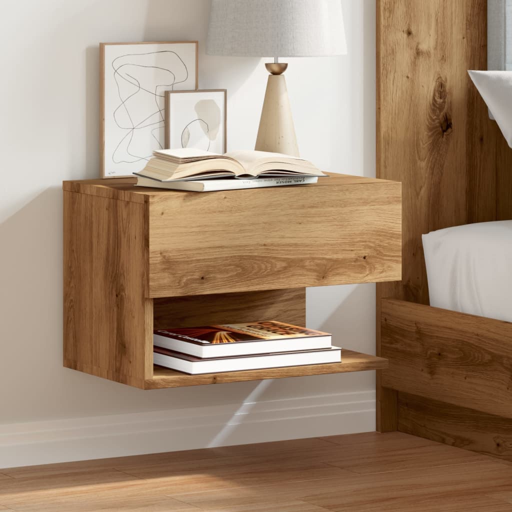 Wall-mounted Bedside Cabinets 2 pcs Artisian Oak