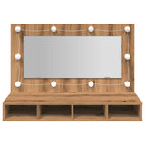 Mirror Cabinet with LED Artisan Oak 90x31.5x62 cm