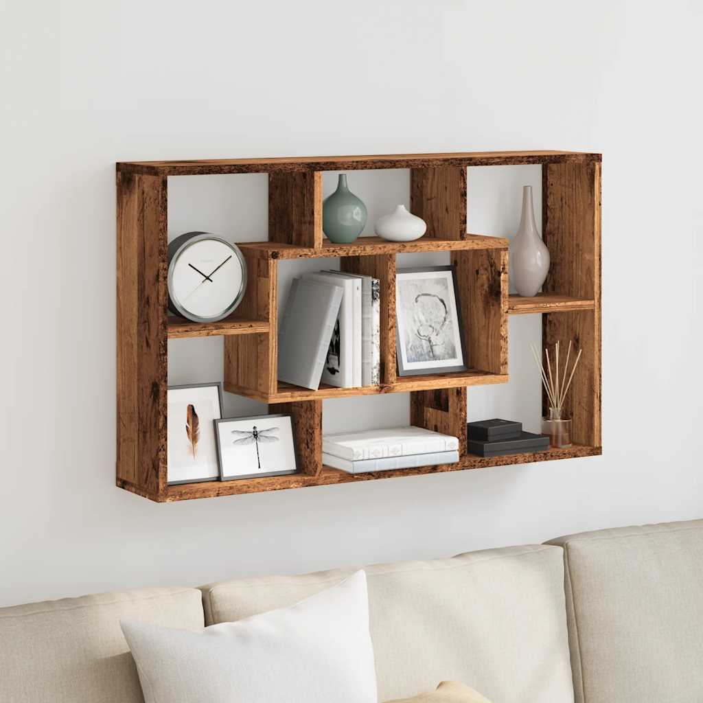 Wall Shelf Old Wood 85x16x52.5 cm Engineered Wood