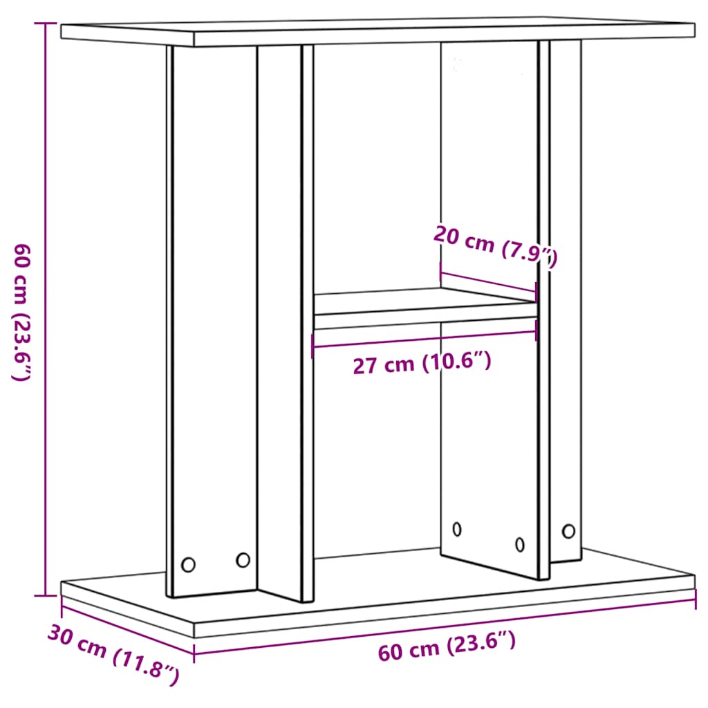 Aquarium Stand Old Wood 60x30x60 cm Engineered Wood