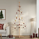 Wooden Christmas Tree for Decoration 210 cm Solid Wood Pine