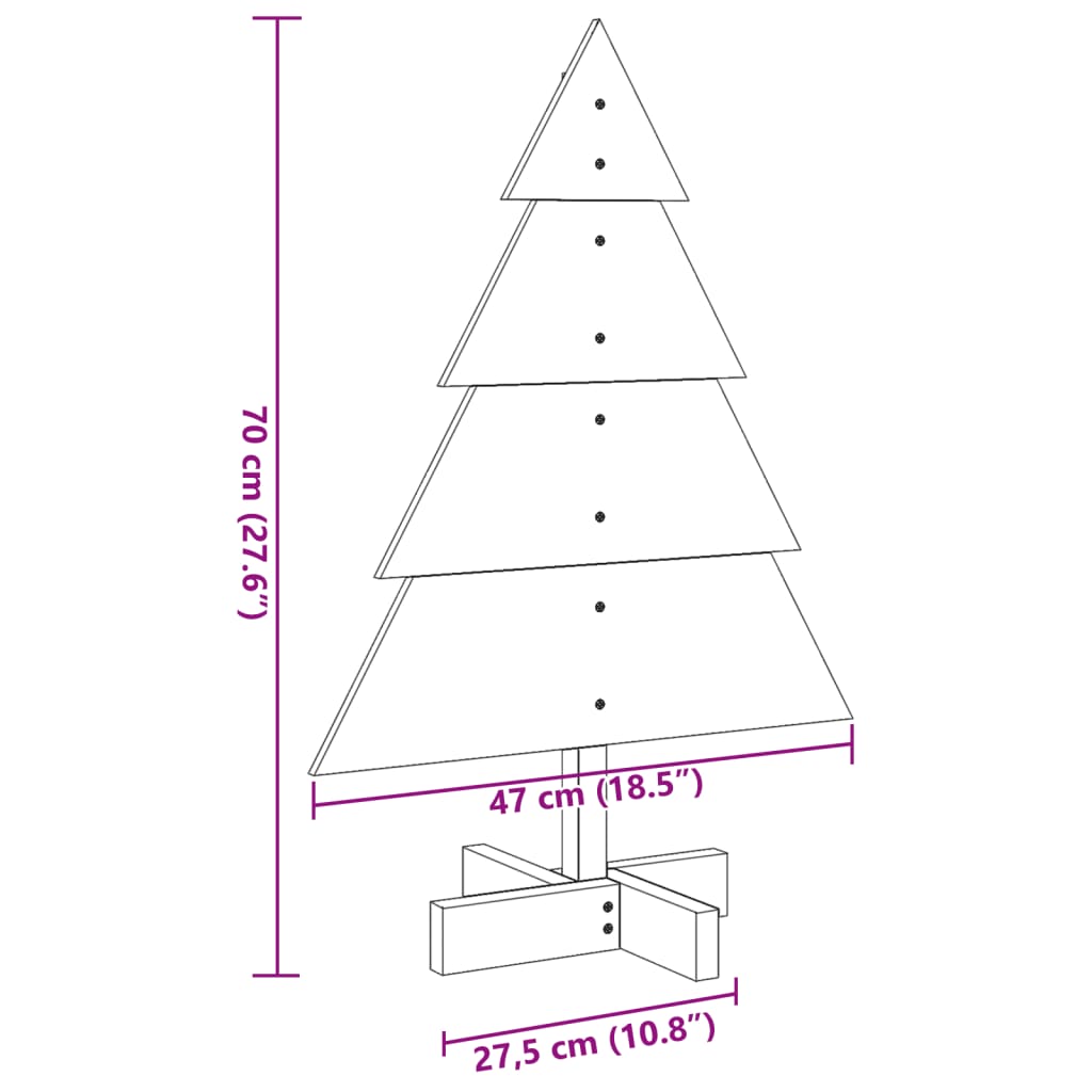 Wooden Christmas Tree for Decoration 70 cm Solid Wood