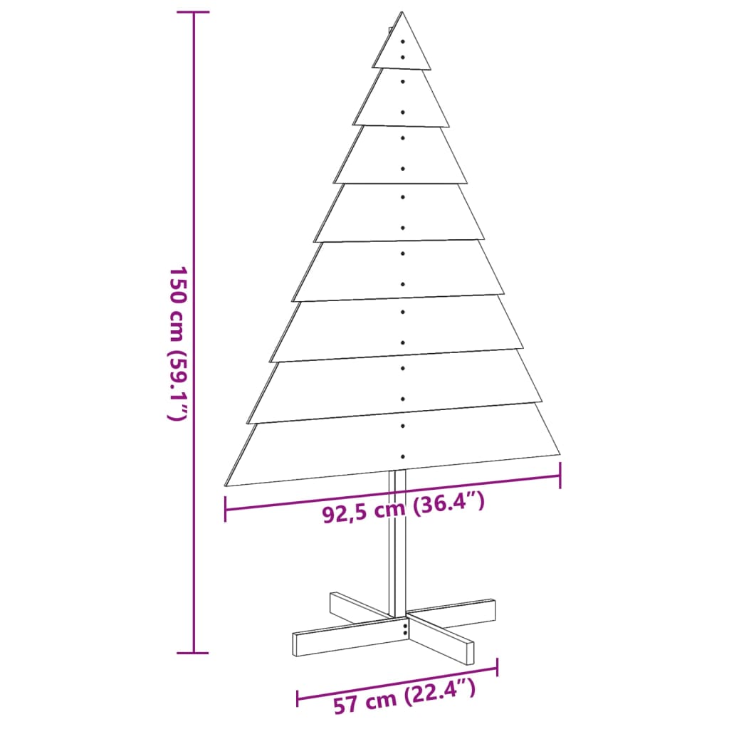 Wooden Christmas Tree for Decoration 150 cm Solid Wood