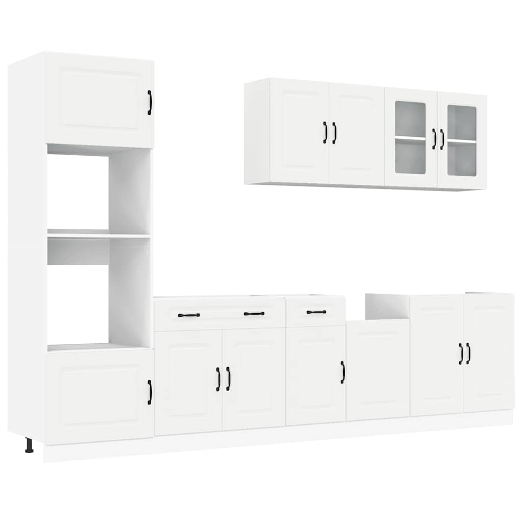 7 Piece Kitchen Cabinet Set Kalmar White Engineered Wood