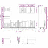 7 Piece Kitchen Cabinet Set Kalmar White Engineered Wood