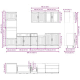 7 Piece Kitchen Cabinet Set Kalmar Sonoma Oak Engineered Wood