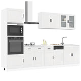 7 Piece Kitchen Cabinet Set Kalmar High Gloss White Engineered Wood