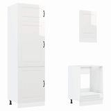 7 Piece Kitchen Cabinet Set Kalmar High Gloss White Engineered Wood