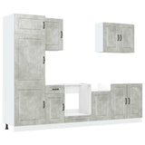 7 Piece Kitchen Cabinet Set Kalmar Concrete Grey Engineered Wood