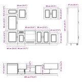 7 Piece Kitchen Cabinet Set Kalmar Concrete Grey Engineered Wood