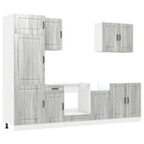 7 Piece Kitchen Cabinet Set Kalmar Grey Sonoma Engineered Wood