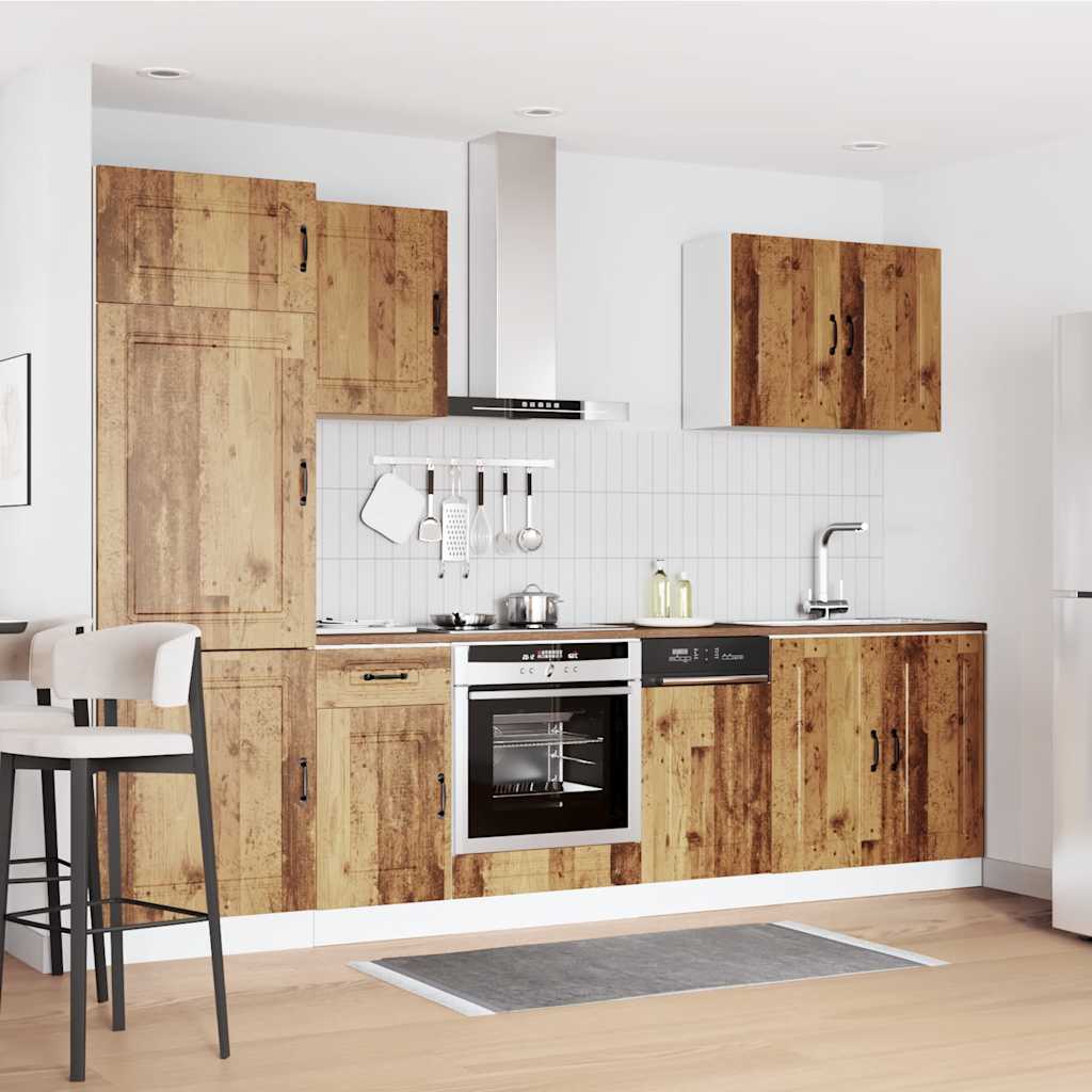 7 Piece Kitchen Cabinet Set Kalmar Old Wood Engineered Wood