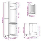 7 Piece Kitchen Cabinet Set Kalmar High Gloss White Engineered Wood