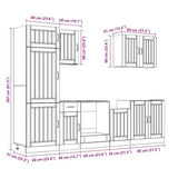 7 Piece Kitchen Cabinet Set Kalmar High Gloss White Engineered Wood