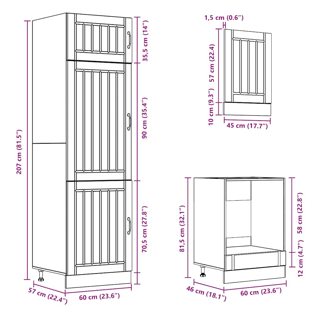 7 Piece Kitchen Cabinet Set Kalmar Grey Sonoma Engineered Wood