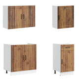 7 Piece Kitchen Cabinet Set Kalmar Old Wood Engineered Wood