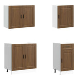 7 Piece Kitchen Cabinet Set Kalmar Brown Oak Engineered Wood