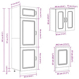 8 Piece Kitchen Cabinet Set Kalmar Black Engineered Wood