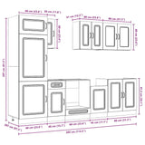 8 Piece Kitchen Cabinet Set Kalmar Concrete Grey Engineered Wood