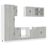 8 Piece Kitchen Cabinet Set Kalmar Grey Sonoma Engineered Wood