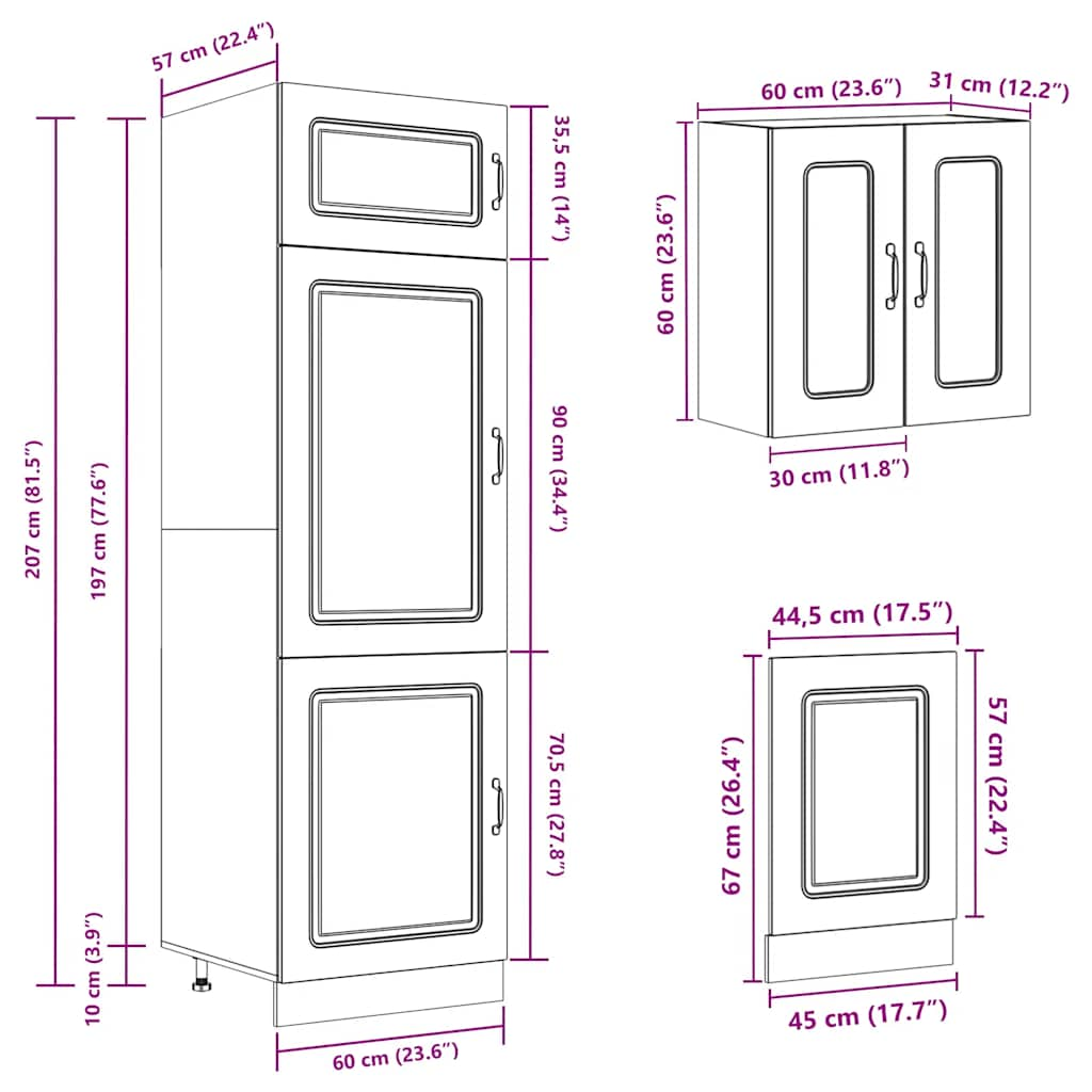 8 Piece Kitchen Cabinet Set Kalmar Grey Sonoma Engineered Wood