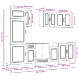 8 Piece Kitchen Cabinet Set Kalmar Grey Sonoma Engineered Wood