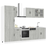 8 Piece Kitchen Cabinet Set Kalmar Grey Sonoma Engineered Wood