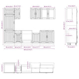 8 Piece Kitchen Cabinet Set Kalmar White Engineered Wood