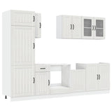 8 Piece Kitchen Cabinet Set Kalmar High Gloss White Engineered Wood