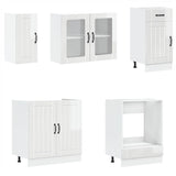 8 Piece Kitchen Cabinet Set Kalmar High Gloss White Engineered Wood