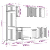 8 Piece Kitchen Cabinet Set Kalmar High Gloss White Engineered Wood