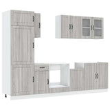 8 Piece Kitchen Cabinet Set Kalmar Grey Sonoma Engineered Wood