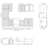 8 Piece Kitchen Cabinet Set Kalmar Grey Sonoma Engineered Wood