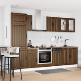 8 Piece Kitchen Cabinet Set Kalmar Brown Oak Engineered Wood