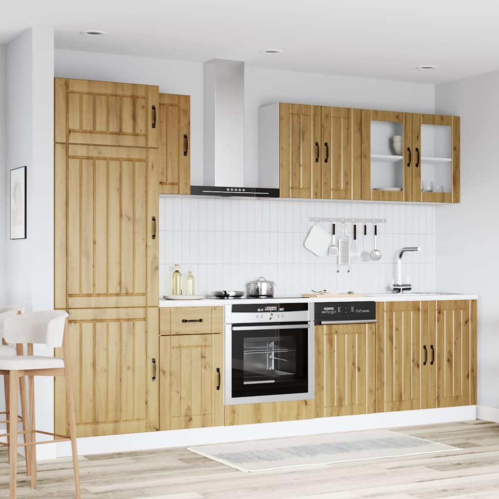 8 Piece Kitchen Cabinet Set Kalmar Artisan Oak Engineered Wood