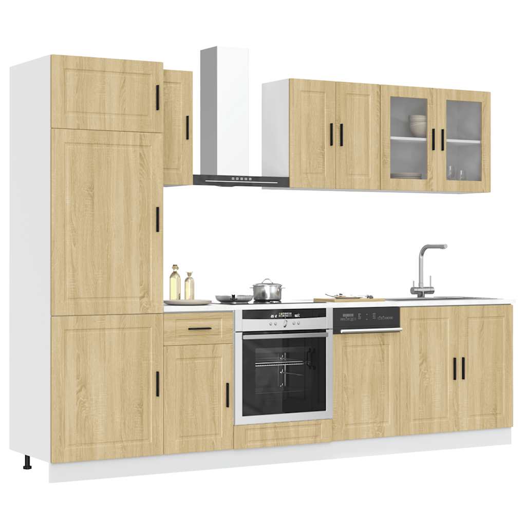 8 Piece Kitchen Cabinet Set Kalmar Sonoma Oak Engineered Wood