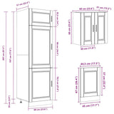 8 Piece Kitchen Cabinet Set Kalmar Brown Oak Engineered Wood