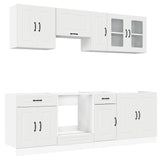 8 Piece Kitchen Cabinet Set Kalmar White Engineered Wood