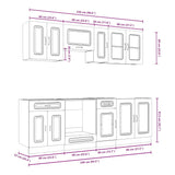 8 Piece Kitchen Cabinet Set Kalmar Sonoma Oak Engineered Wood