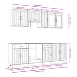 8 Piece Kitchen Cabinet Set Kalmar Sonoma Oak Engineered Wood