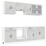 8 Piece Kitchen Cabinet Set Kalmar Concrete Grey Engineered Wood