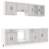 8 Piece Kitchen Cabinet Set Kalmar Grey Sonoma Engineered Wood