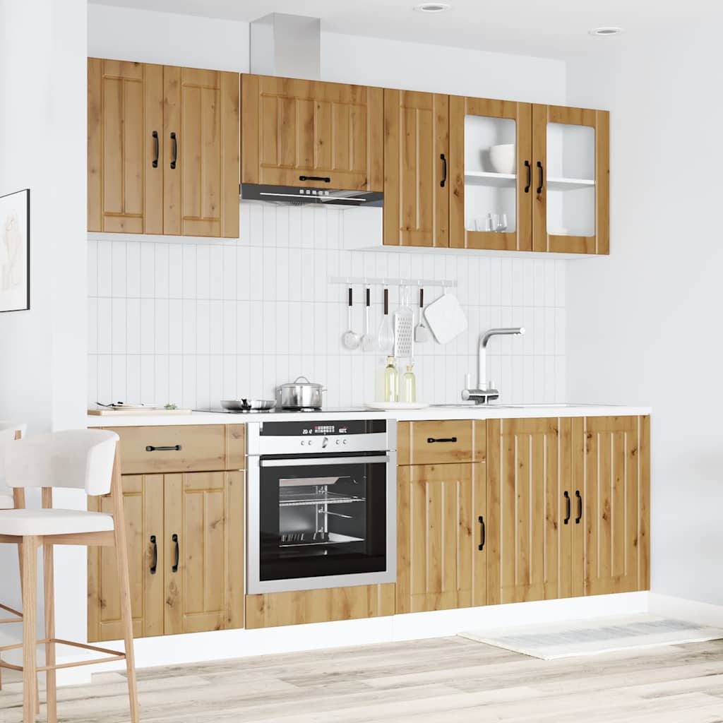 8 Piece Kitchen Cabinet Set Kalmar Artisan Oak Engineered Wood