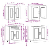 4 Piece Kitchen Cabinet Set Kalmar White Engineered Wood