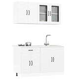 4 Piece Kitchen Cabinet Set Kalmar White Engineered Wood