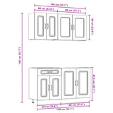 4 Piece Kitchen Cabinet Set Kalmar Sonoma Oak Engineered Wood