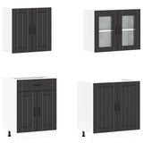 4 Piece Kitchen Cabinet Set Kalmar Black Engineered Wood