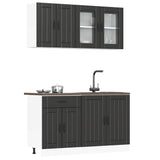 4 Piece Kitchen Cabinet Set Kalmar Black Engineered Wood